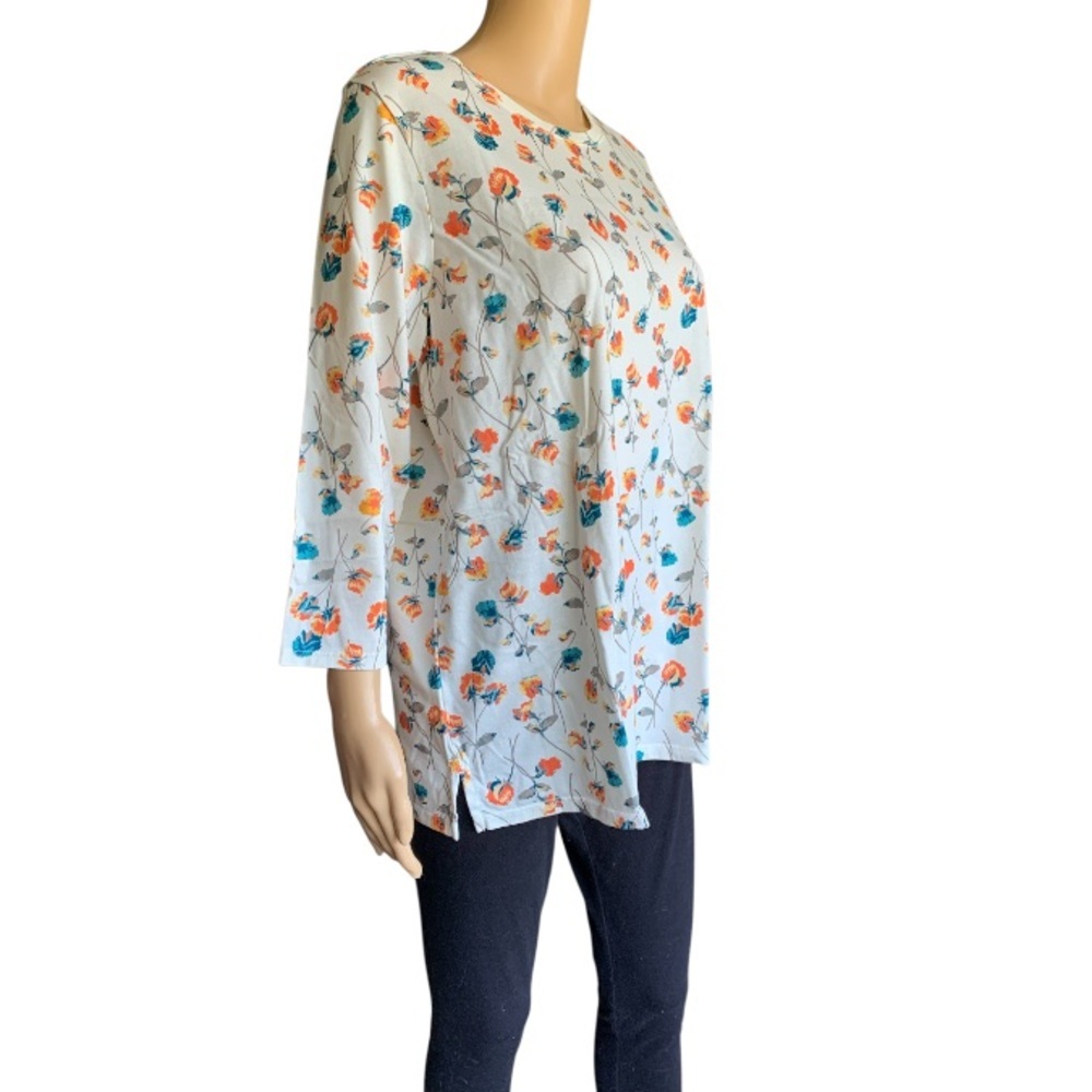 LANDSEND Women's 3Q Sleeve 100% Supima Cotton Tunic - Picture 4 of 10